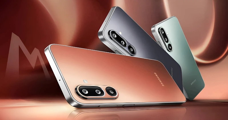 نمایی از سه رنگ گوشی سامسونگ Galaxy M36 با طراحی جدید دوربین و بدنه تخت
