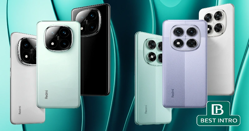 مقایسه طراحی قاب پشتی دو گوشی Redmi Note 14 Pro و Redmi Note 14 Pro Plus با لوگوی Best Intro